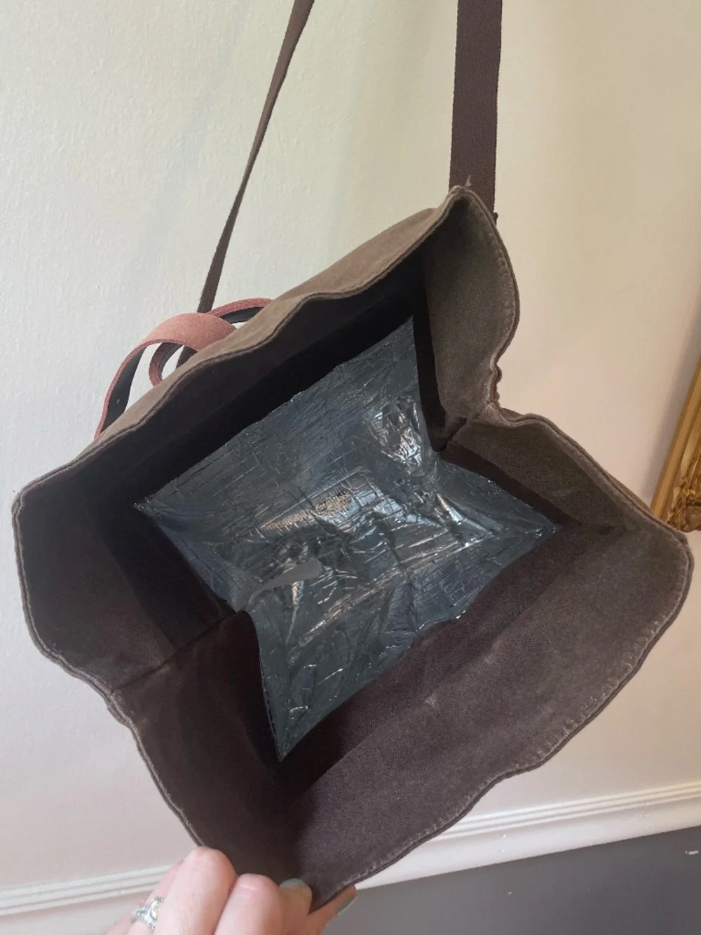 ASEBBO canvas and leather insulated lunchbox